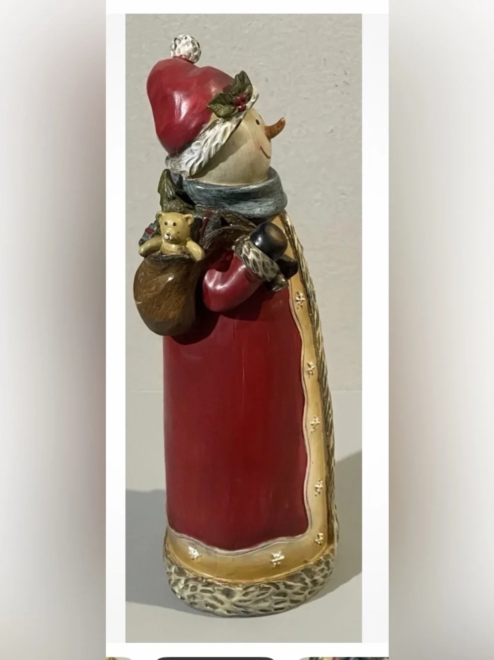 Vintage Tii Collection Resin Snowman Figurine With Bag And Lantern